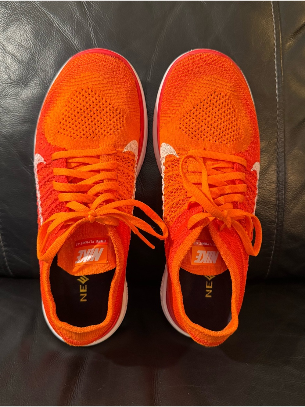 Nike Free Flyknit Orange Lightweight Sneakers Size 7.5